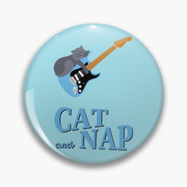 Item preview, Relaxed Cat on Guitar | British Shorthair | Catnap designed and sold by Fluffy-Vectors.