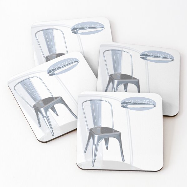 Item preview, Retro style Pauchard  iconic Tolix bistro chair featuring unique logo designed and sold by Ricogfx.