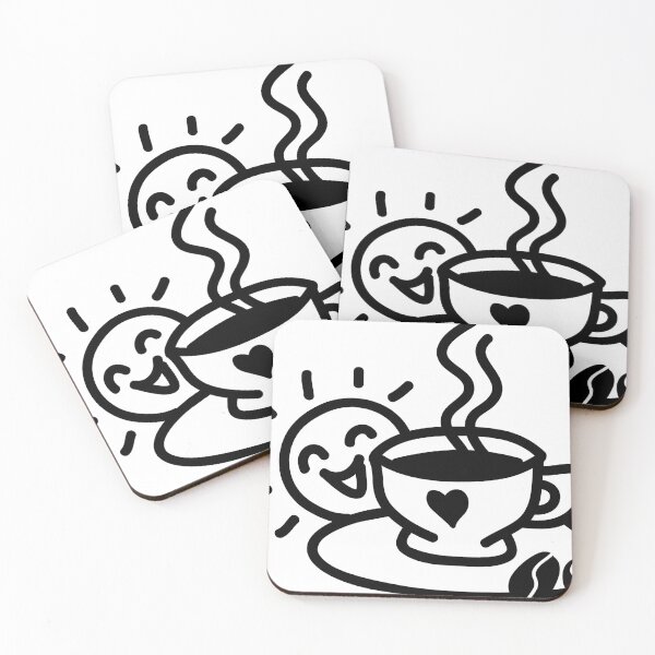 Item preview, Hot sweet cute morning coffee cup. Coffee cup with love, warm morning coffee, funny kawaii style, smile and happy, for home, cafe, restaurant. designed and sold by RukkiZukkiArt.