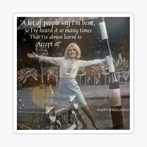 Accepting self Dusty bent quote design Sticker