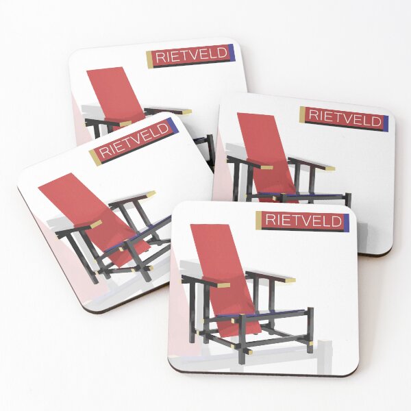 Item preview,  Retro style Red Blue iconic chair by Rietveld featuring unique logo designed and sold by Ricogfx.