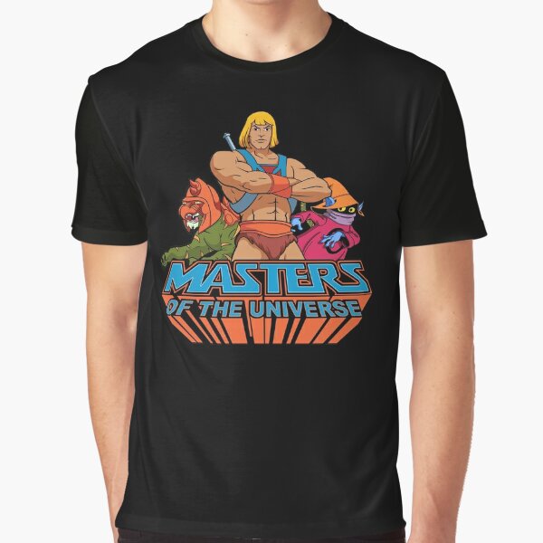 Camiseta Hombre Negro Masters of The Universe He-Man Logoshirt Diseño Original con Licencia 
