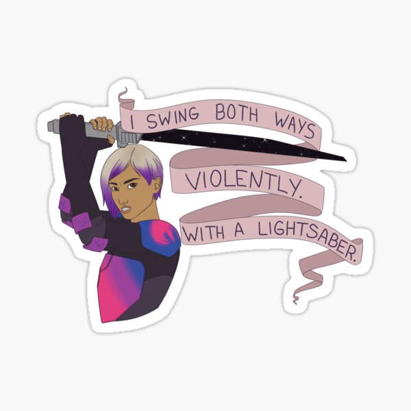 Vista previa del artículo con la obra «Me balanceo en ambos sentidos ~ Sabine Wren Bisexual Pride», diseñado y vendido por HazelBlooms.