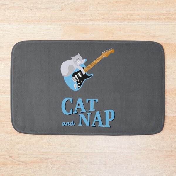 Item preview, Relaxed Cat on Guitar | Persian | Catnap designed and sold by Fluffy-Vectors.