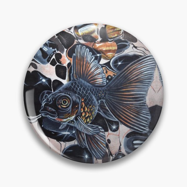 Item preview, Black Moor Goldfish with Black Onyx and Tiger Eye Painting designed and sold by Akvauter.