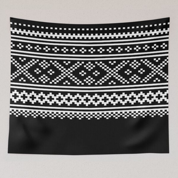 Item preview, norwegian knitting pattern from setesdal in black and white designed and sold by weilertsen.