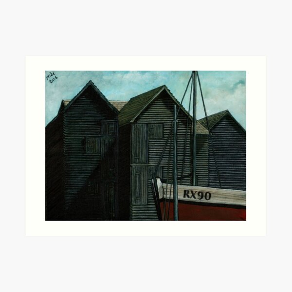 Net Huts and Boat Art Print