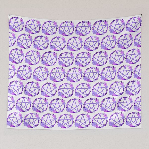 Item preview, Purple Floral Pentacle Design Cheeky Witch® designed and sold by cheekywitch.
