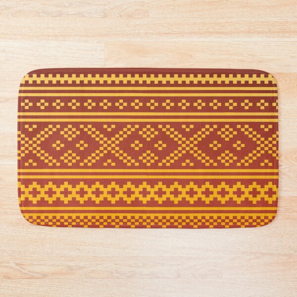 Item preview, norwegian knitting pattern from setesdal in ochre yellow and maroon designed and sold by weilertsen.
