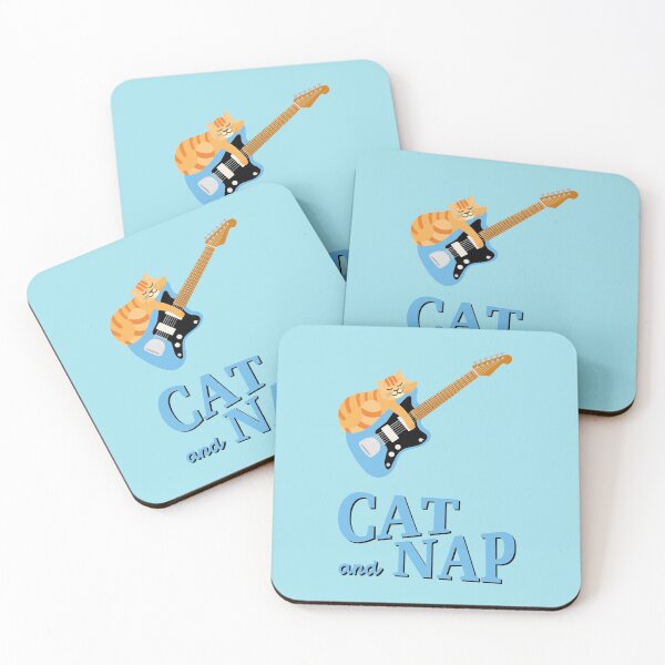 Item preview, Relaxed Cat on Surf Guitar | Tabby | Catnap designed and sold by Fluffy-Vectors.
