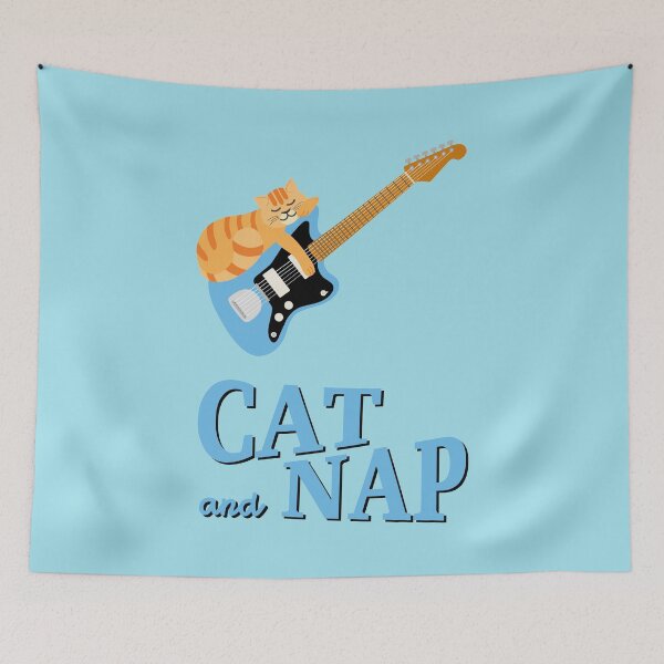 Item preview, Relaxed Cat on Surf Guitar | Tabby | Catnap designed and sold by Fluffy-Vectors.