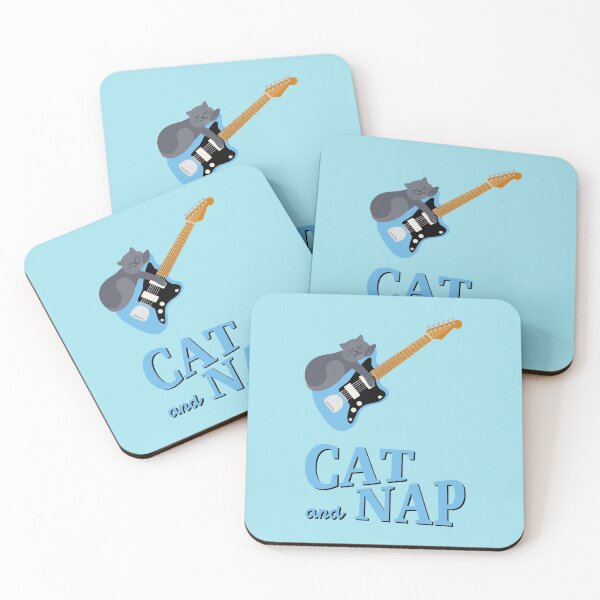 Item preview, Relaxed Cat on Surf Guitar | British Shorthair | Catnap designed and sold by Fluffy-Vectors.