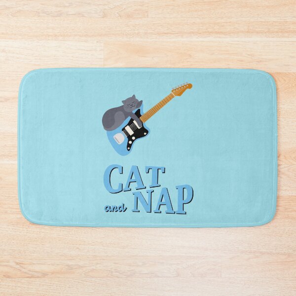 Item preview, Relaxed Cat on Surf Guitar | British Shorthair | Catnap designed and sold by Fluffy-Vectors.