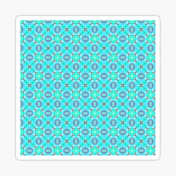 Elegant Blue Teal Abstract Modern Foliage Leaves Pattern Sticker