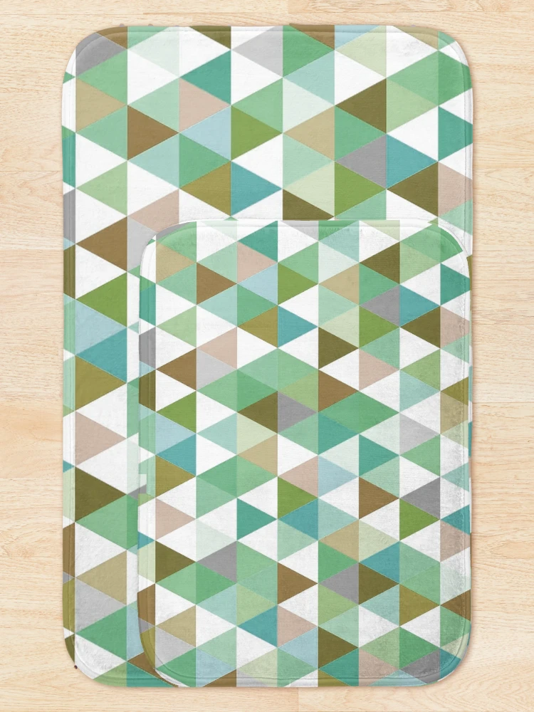 Thumbnail 5 of 6, Bath Mat, Earthy Triangle Pattern designed and sold by Atrium Goods.