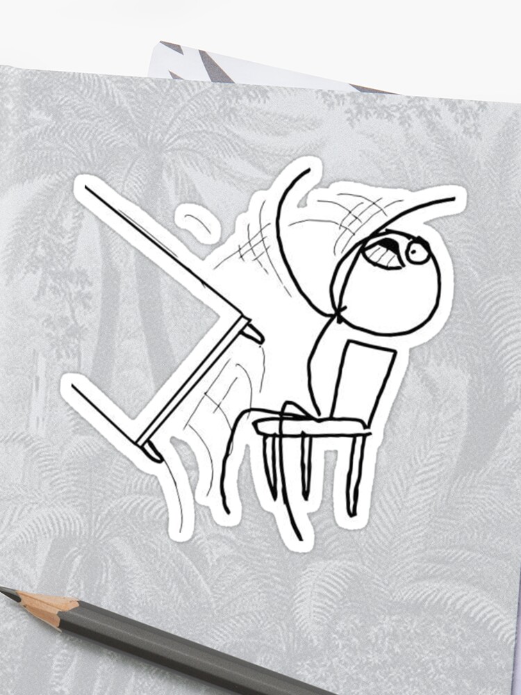 Table Flip Meme Rage Comic Flipping Angry Mad Sticker By