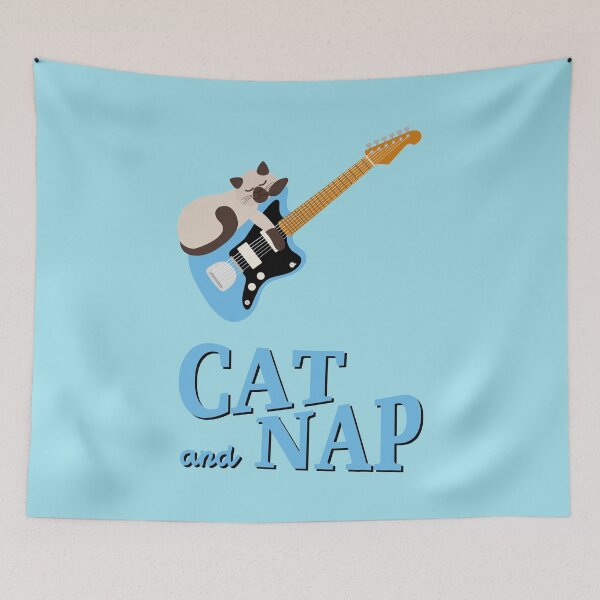 Item preview, Relaxed Cat on Surf Guitar | Siamese | Catnap designed and sold by Fluffy-Vectors.