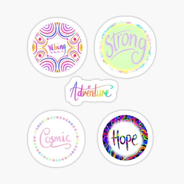 Rainbow Words Sticker Sheet Lettering Quotes Sticker