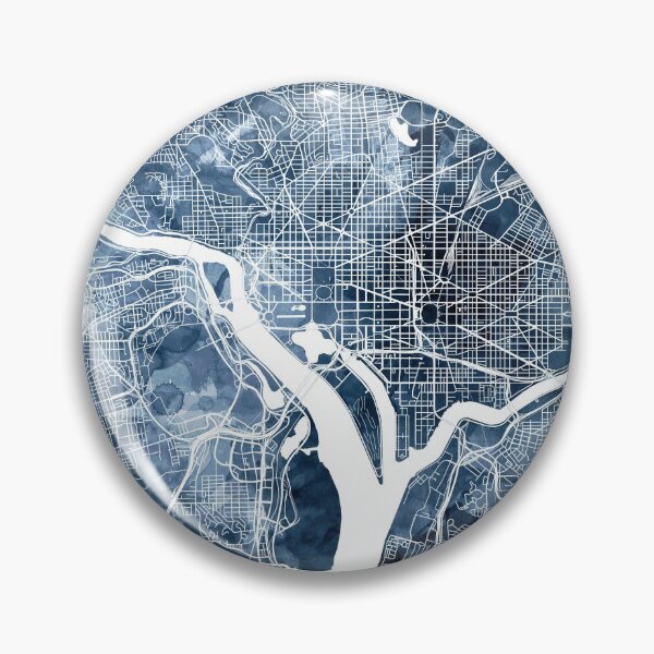 Item preview, Washington DC Map Watercolor Navy Blue by Zouzounio Art designed and sold by zouzounioart.