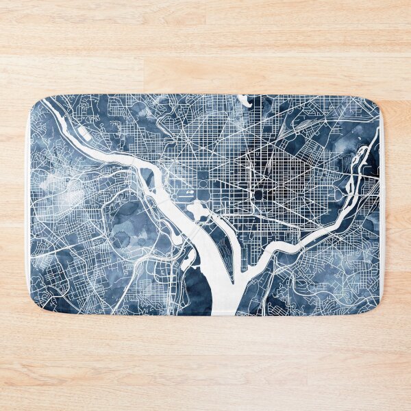 Item preview, Washington DC Map Watercolor Navy Blue by Zouzounio Art designed and sold by zouzounioart.