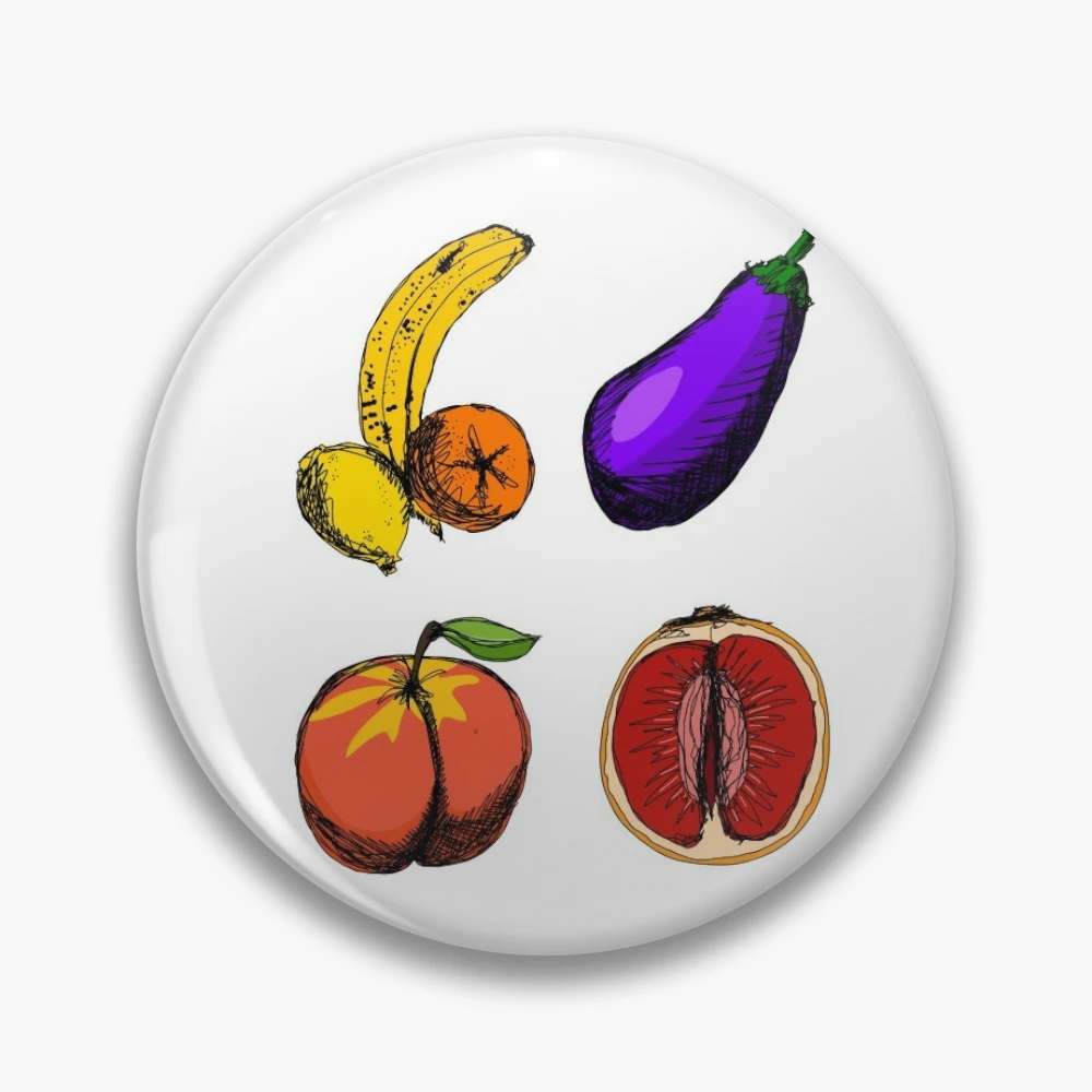 Peach and Eggplant Pins 