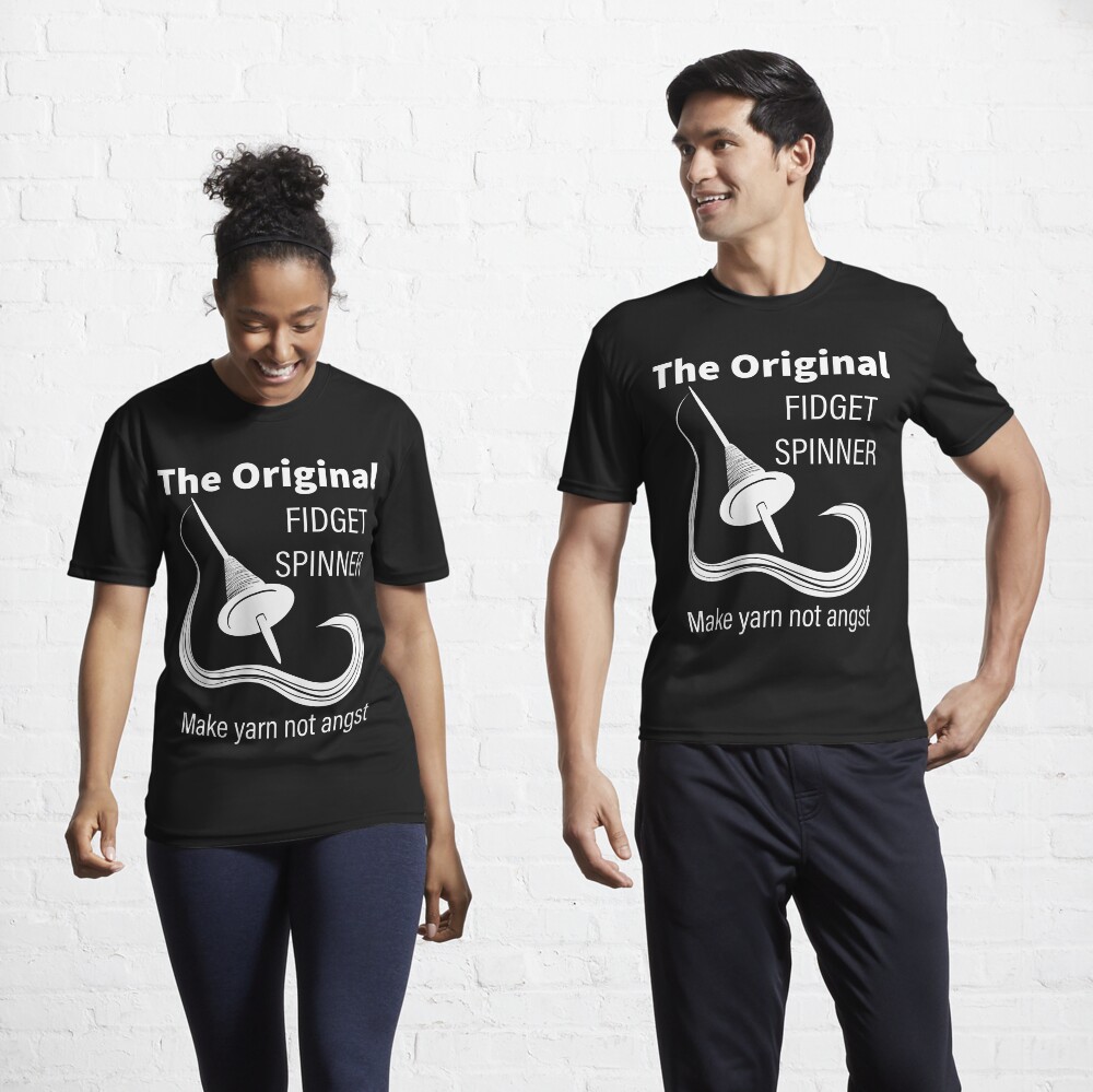 The Original Fidget Spinner (white print) Active T-Shirt