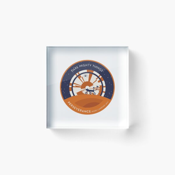 Item preview, Perseverance Rover Mars Landing Parachute orange border wide designed and sold by Markadesign.