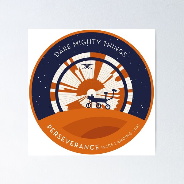 Item preview, Perseverance Rover Mars Landing Parachute orange border wide designed and sold by Markadesign.