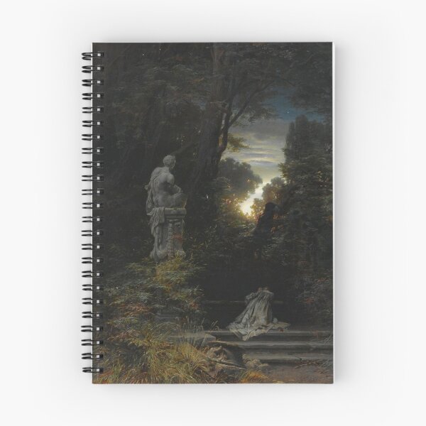 Item preview, A Woman at the Fountain with Rising Moon (1866) - Ferdinand Knab designed and sold by SALON DES ARTS.