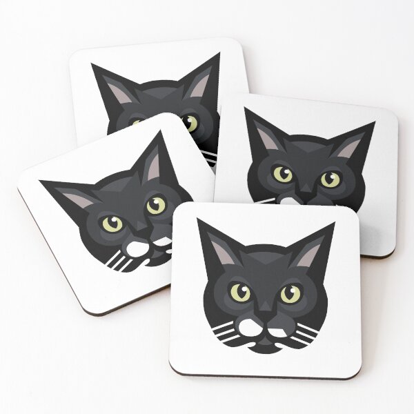 Aperçu de l'œuvre Pumpkin - Black Cat White Mustache créée et vendue par HalpinDesign.