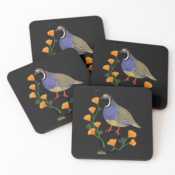 Item preview, California Quail State Bird Californian Poppy Flowers gift TShirt106 designed and sold by etamarapk.