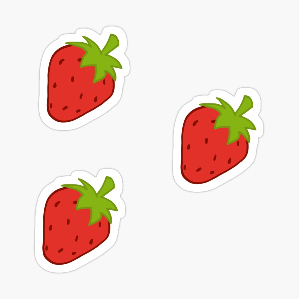 Cartoon Cute Strawberry Doodle Sticker - Temu Italy