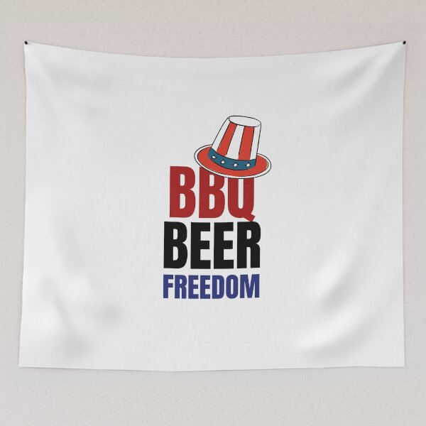Item preview, BBQ BEER FREEDOM flag hat 4th of July designed and sold by bosilvercat.