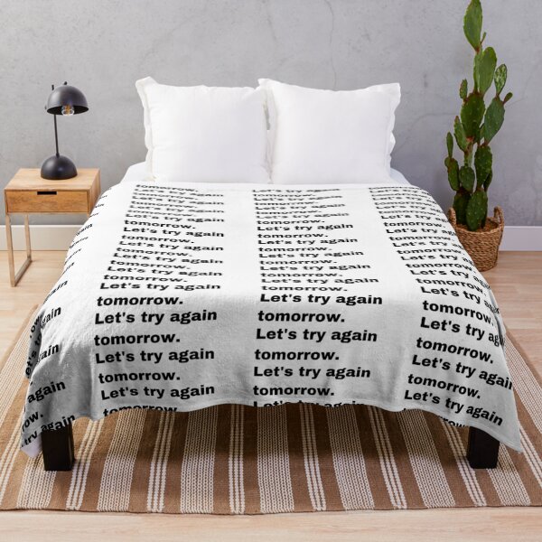 Item preview, Black and white text based T-shirt - Let's try again tomorrow. designed and sold by OffensiveTCG.