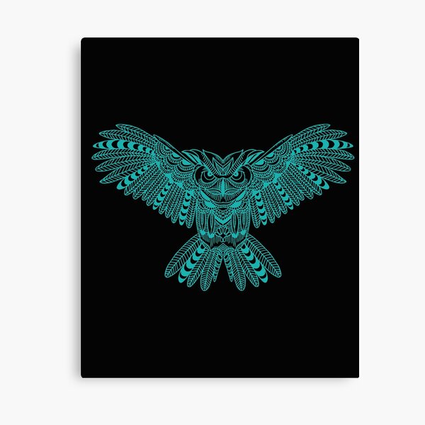 Geometric owl artistic wise angry nocturnal bird men women T-Shirt Canvas Print