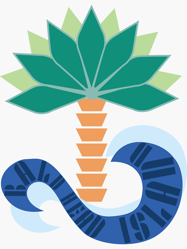 "Bald Head Island Palm" Sticker for Sale by RosePetals14 Redbubble