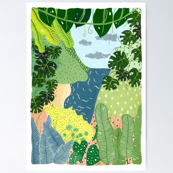 Item preview, Tropical paradise jungle print designed and sold by LisaMillArt.