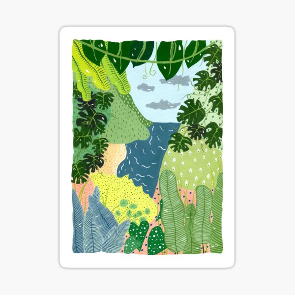 Item preview, Tropical paradise jungle print designed and sold by LisaMillArt.