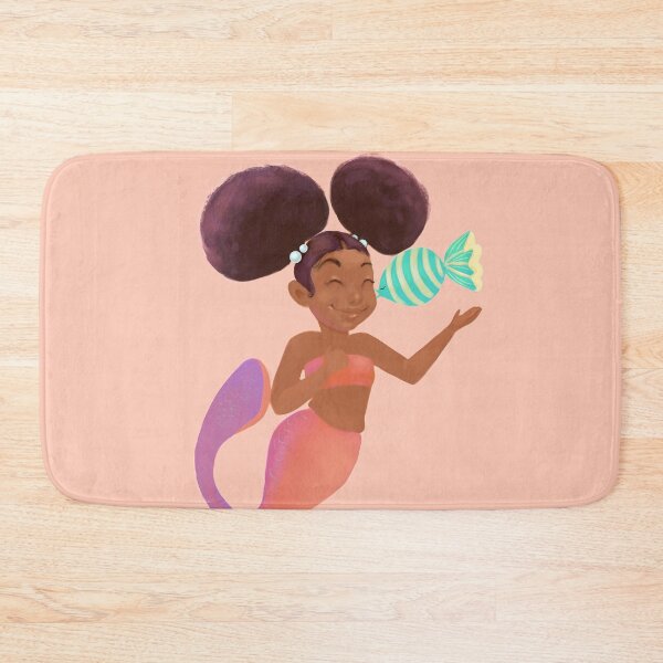 Item preview, Pink And Peach Afro-Puff Mermaid designed and sold by Patricia Grannum.