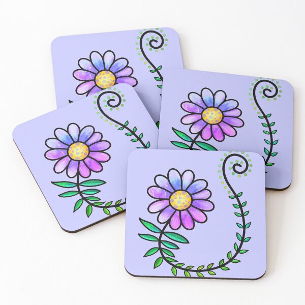 Item preview, Hand Drawn Doodle Watercolor Flowers designed and sold by GeeHanz.