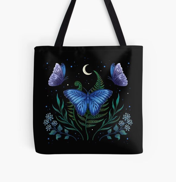 Blue Morpho Butterfly All Over Print Tote Bag