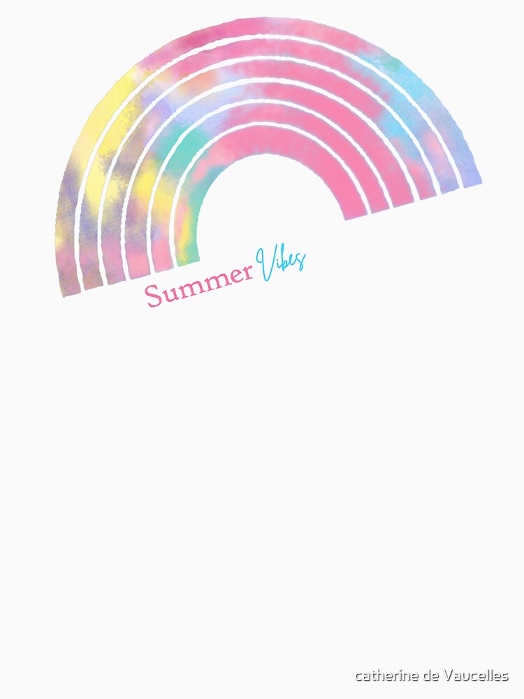 Aperçu 3 sur 3. T-shirt échancré avec l'œuvre Summer Vibes créée et vendue par 1mondeapart.