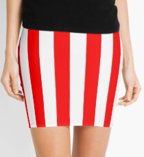 Red and white stripes - Pixel Field Series design Mini Skirt