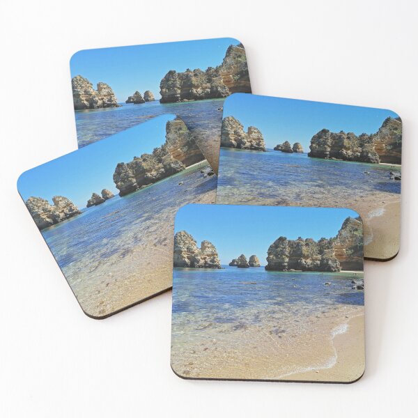 Item preview, Beach landscape. Blue sky, cliffs, blue ocean and sand. Paradise on earth. designed and sold by Rui Valverde.