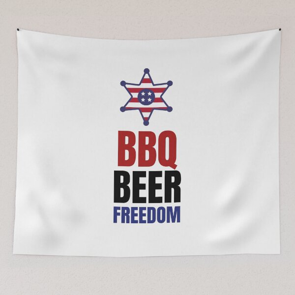Item preview, BBQ BEER FREEDOM star 4th of July designed and sold by bosilvercat.