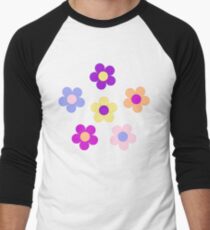 Flower Power Design Men's Baseball ¾ T-Shirt