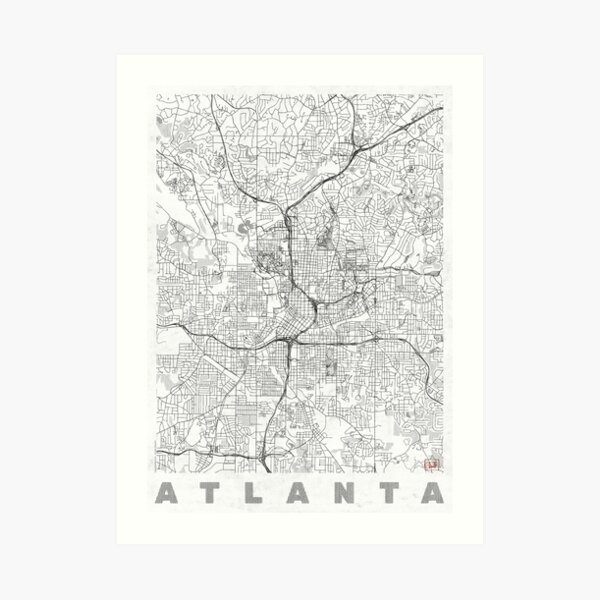 Atlanta Map Line Art Print