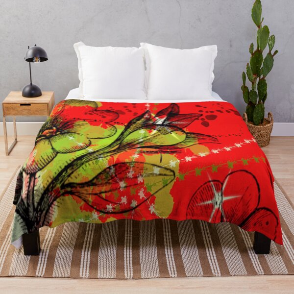 Item preview, Big flowers on red background designed and sold by MAlomarCollage.