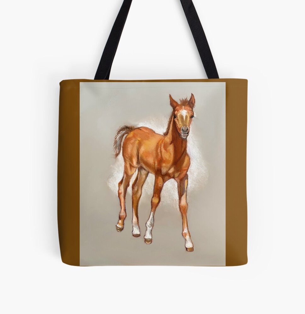 Sweet Horse Foal Filly Colt Hand Painted Purse selling / Handbag / Wearable Art