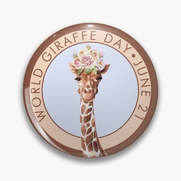 Item preview, World Giraffe Day, watercolor giraffe roses designed and sold by HolidayBug.